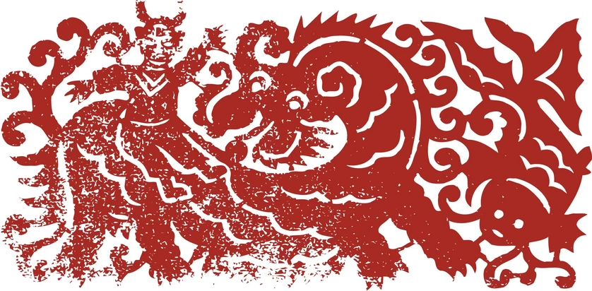 中国风中式传统喜庆民俗人物动物窗花剪纸插画边框AI矢量PNG素材【904】